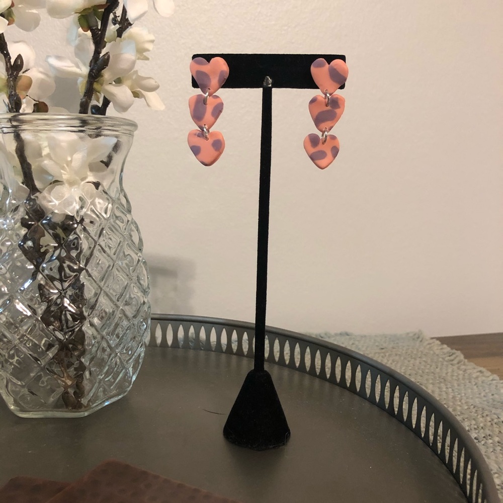 Candy hearts dangle earrings!